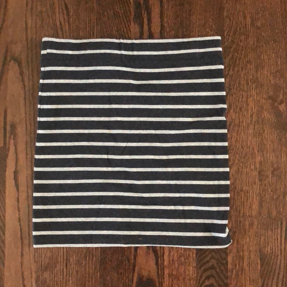 Black and gray striped skirt